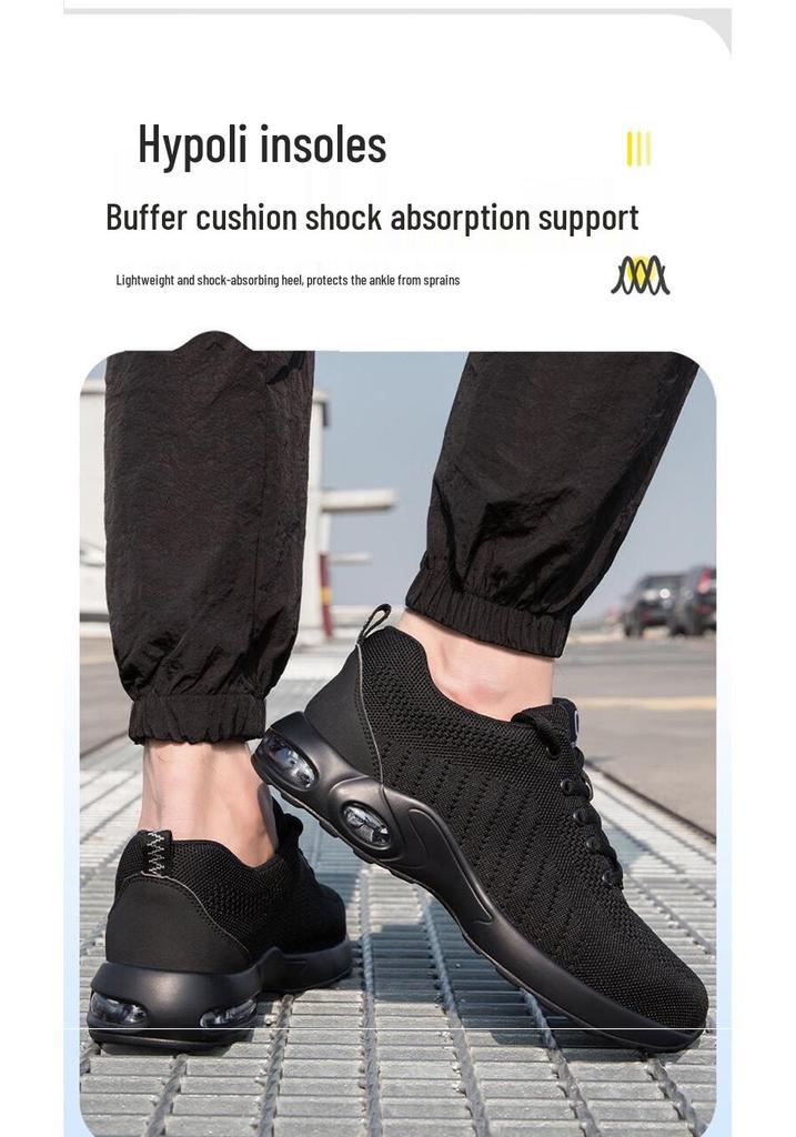Four Seasons Fly-Knit Protective Work Shoes: Anti-Smashing, Anti-Piercing, and Anti-Static.