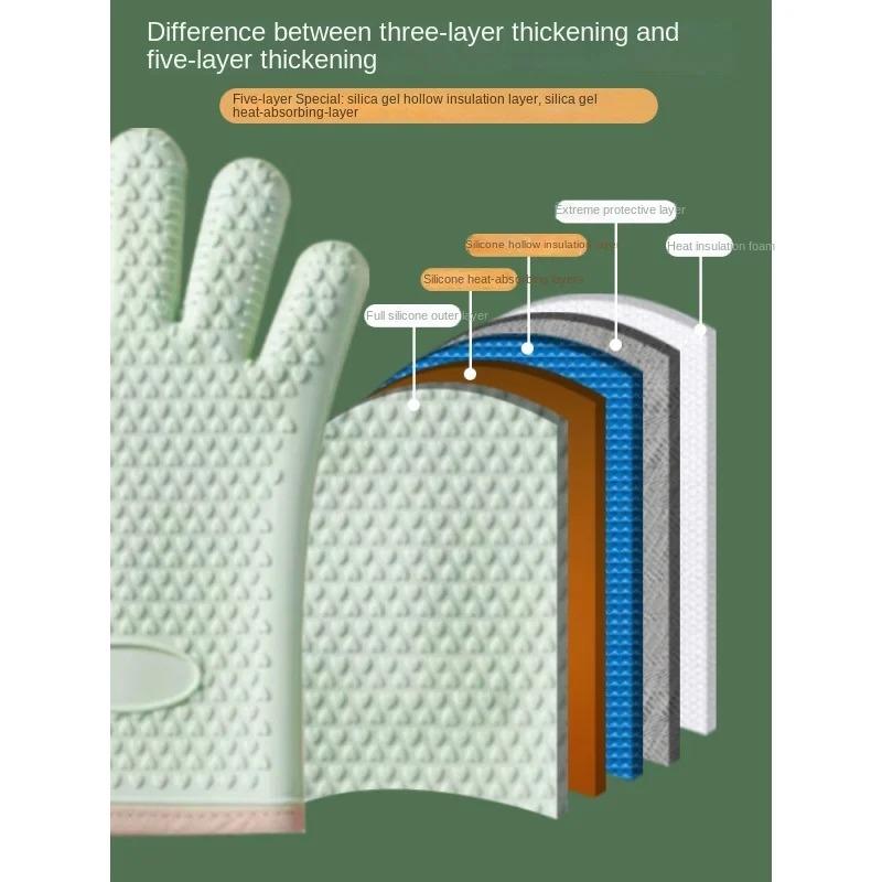 Mănuși pentru cuptor Mănuși de silicon pentru coacere Mănuși pentru cuptor cu microunde Anti-opărire Mănuși pentru cuptor Mănuși pentru grătar Mănuși pentru copt rezistente la căldură