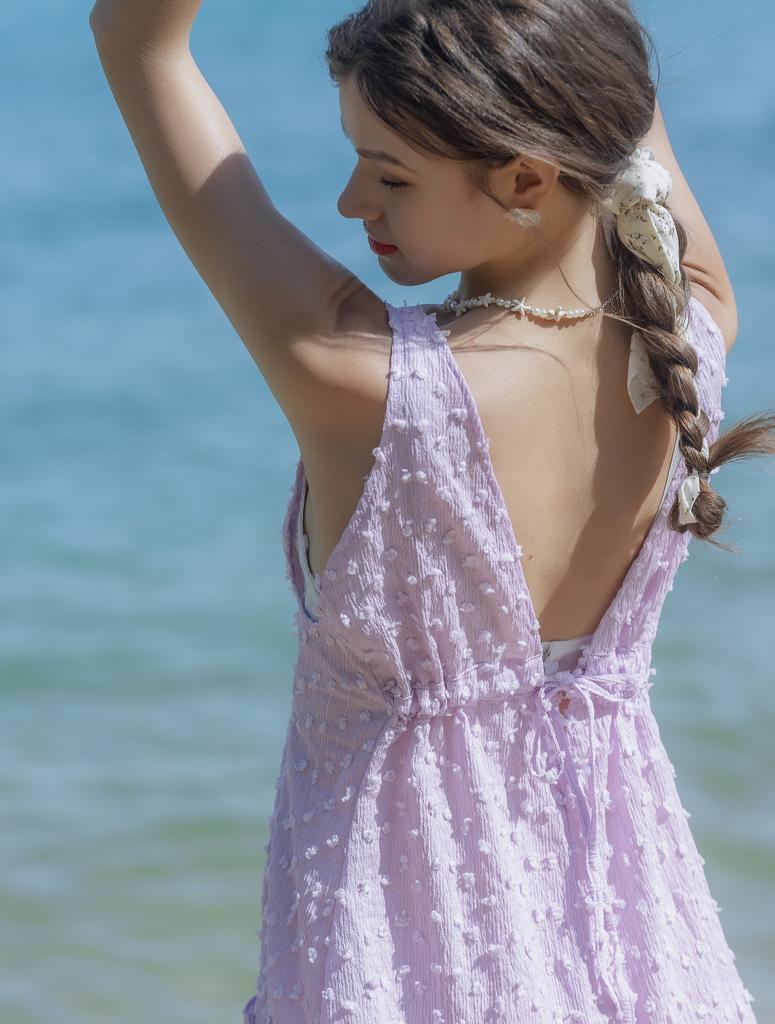 Aiemkeulleeo Bliss Fringe Beach Dress Pink