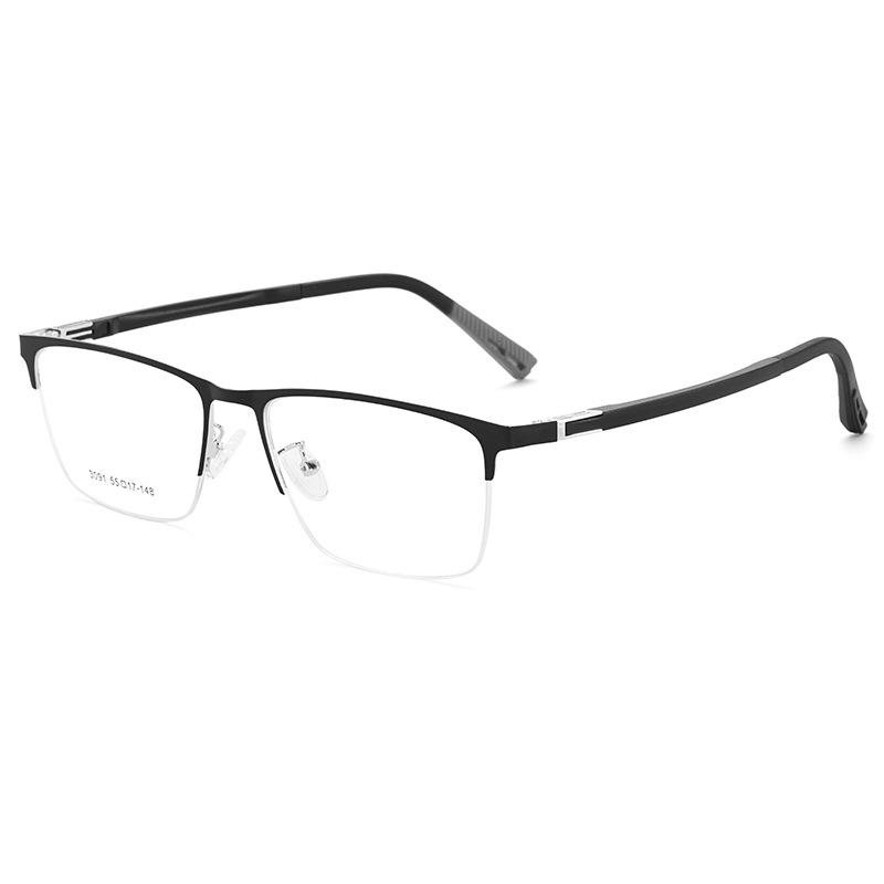 Men s Anti-Blue Light Half-Frame Myopia Glasses with Eyebrow Frames