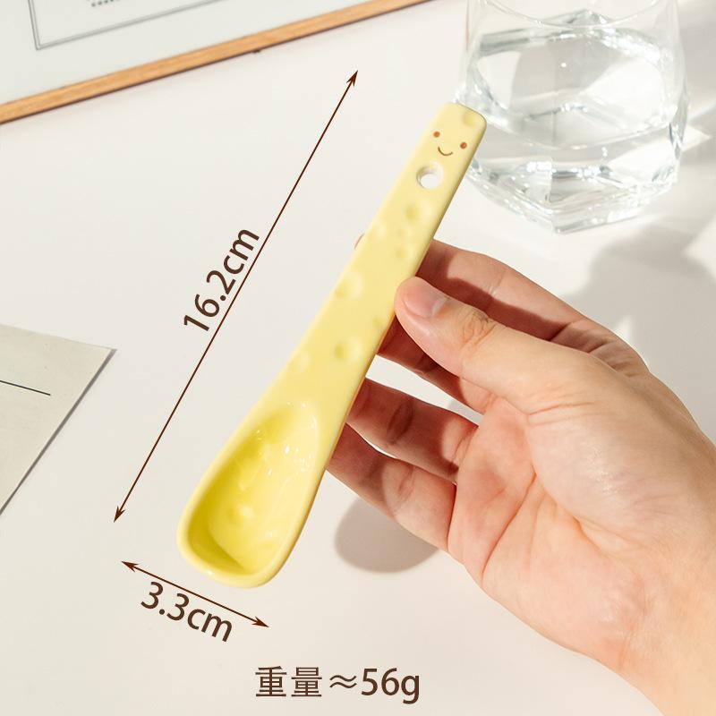 Cute cartoon dessert spoon goose frog cheese ceramic spoon household spoon soup spoon light cheese spoon