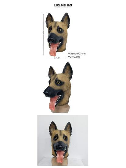 Realistic Police Dog Latex Mask - Halloween Costume Party Prop
