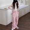 Girls' Western Style Overalls Spring and Summer Children's Casual Pants Big Children's Loose Straight-leg Pants Boys' Pants