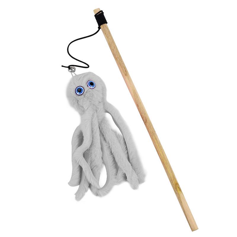 Katzenspielzeug: Raupen-Glocken-Teaser-Stab zur Selbstbeschäftigung und zum Backenzahnabrieb