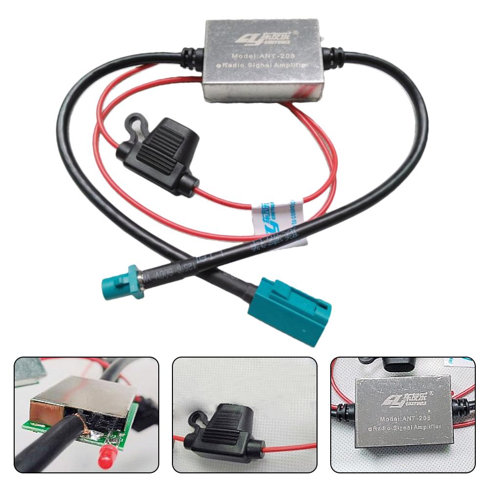 ANT-208 FM Signal Amplifier 88-108mhz 12V Anti-Interference Car Metal Antenna Universal Radio Auto Signal Booster for VW  B M  W