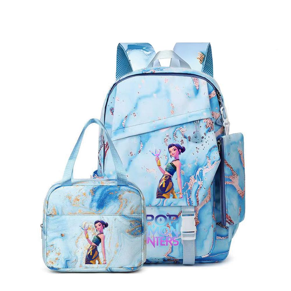School Season Three-Piece Backpack Wind Academy Style High School Students Schoolbag Lightweight Backpack
