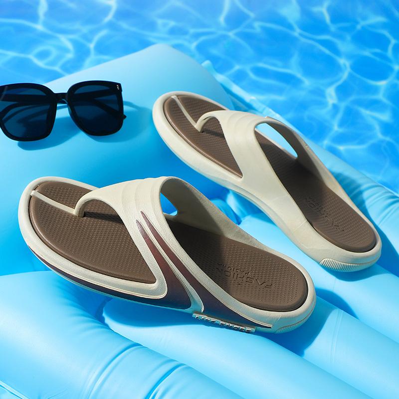 

Новые летние уличные пляжные тапочки для мужчин, нескользящие домашние шлепанцы для ванной комнаты, повседневные шлепанцы Claquette Homme 44-45