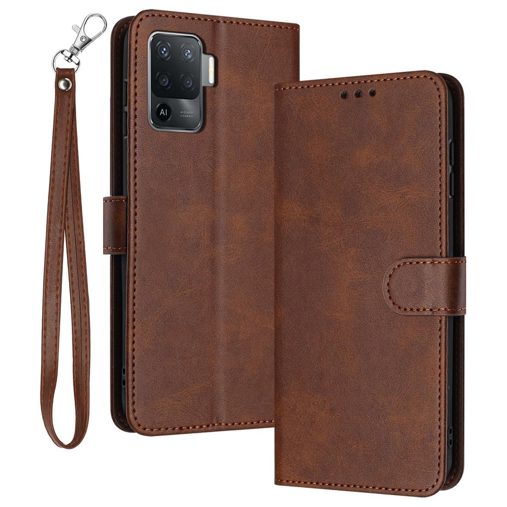 For Oppo F19 Pro/F19 Pro+ 5G/A94 5G/A94/Reno5 Lite/A95 5G/Reno6 Z/Reno5 Z/Reno5 F Case Leather Phone Wallet Cover