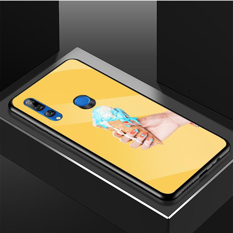 Ice Cream Tempered Glass Phone Case For Huawei Honor 8X 9 10i 20i 20Lite 20Pro 30 Pro Cover Shell
