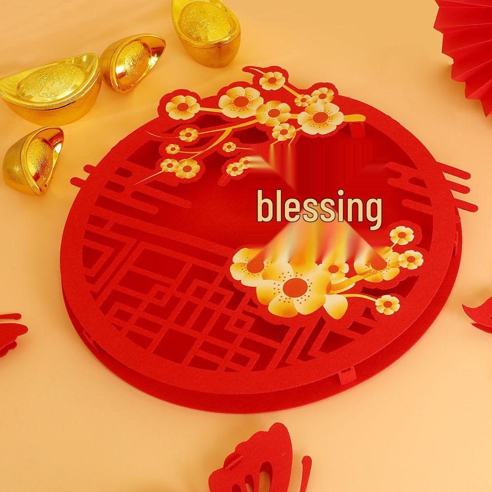 3D Fu Character Couplet Pendant Decorations for New Year & Spring Festival TV Background Wall