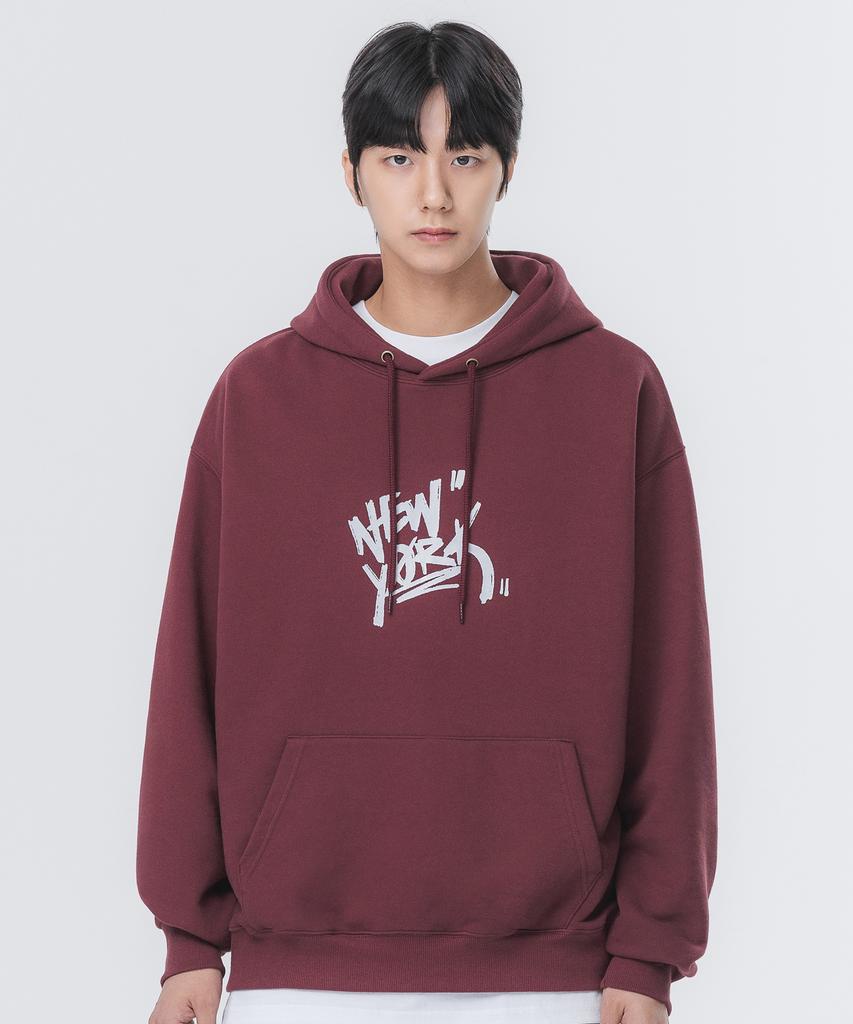 Newyork Silicon Print Oversized Hoodie Avh305 (4 Colors)