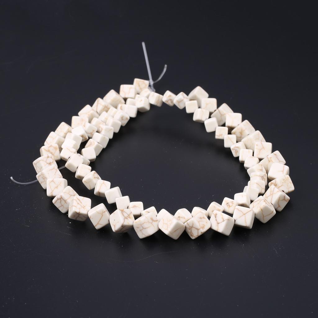 1 Strang Reiki-Heilenergie-Natursteinperlen, quadratisch, bunt, türkis, lose Abstandsperlen für DIY-Weihnachtsaccessoires, Schmuckherstellung, Perlen, 38 cm