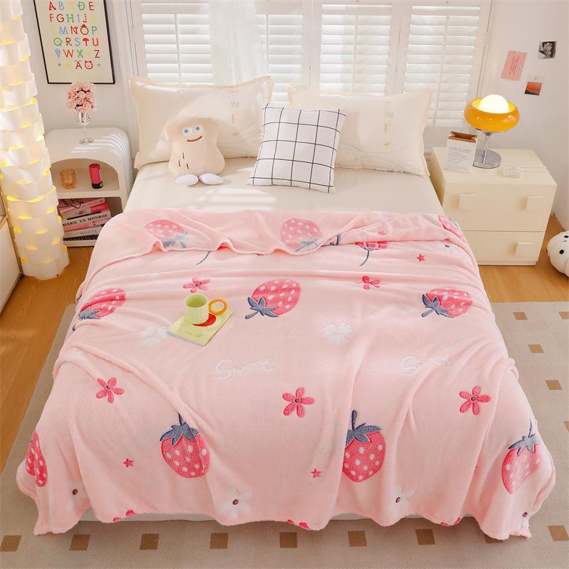 Cozy Flannel Blanket for Office or Nap - Coral Fleece Throw Gift.
