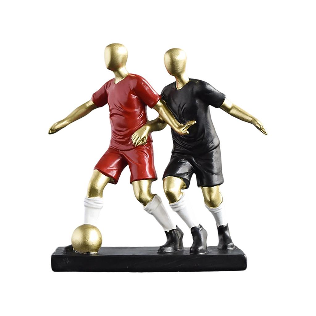 Football Player Figure Resin Craft Statue Ornaments Abstract Ball Memorial Sculpture Decoration