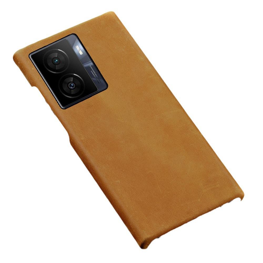 iQOO Z7 Cowhide Crazy Horse Leather Half Package Protective Cover - High-End Leather Case for iQOOZ7x