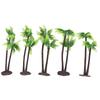 5Pcs Plastic Coconut Palm Trees for Miniature Garden Design Terrarium Assembly Fairy Garden Scenes Dollhouse Outdoor Decor