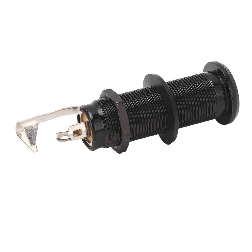 Guitar End Pin Jack Socket Threaded Metal 6.35mm for Bass Electric Guitar Output GT208 Black