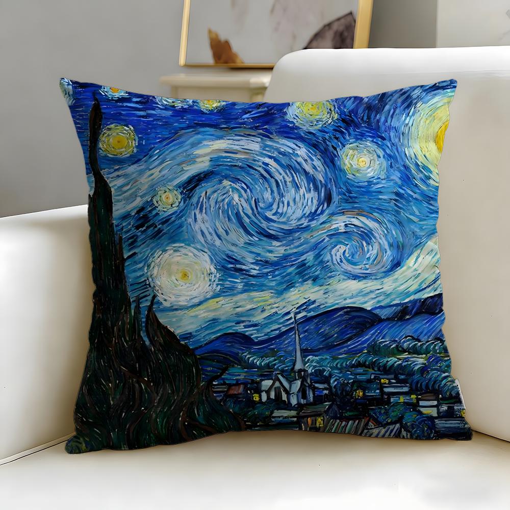 Classic Painter Van Gogh Cushion Cover Soft & Easy-Wash Pillow Case – Versatile for Couch, Bed, Travel and Office