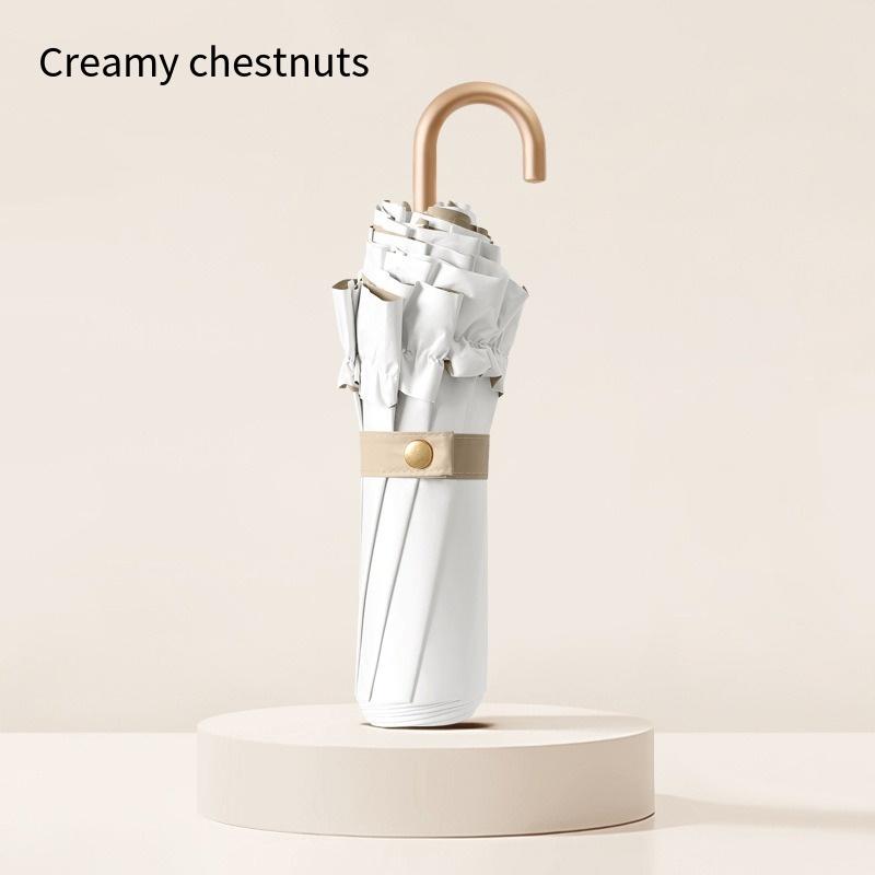 Solid Color Lace Three Fold Hook Umbrella Color Glue Anti UV Sun Umbrella Goddess Lightweight Portable Small Fresh Sun Umbrella