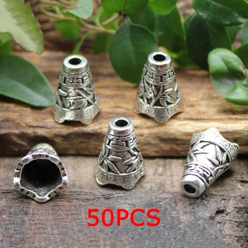 

WTEMPO Retro Metal Silvery Decor Bells No Sound Only Good for Pendents DIY Tassel Decorative Bells Perfect for Necklaces Pendants Bracelet 50pcs серебряный