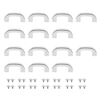 14 Sets D-Ring Verbindungsstück Schnalle Silberfarbe Glatte Oberfläche Handtaschenkettenverbinder Bogenbrücke