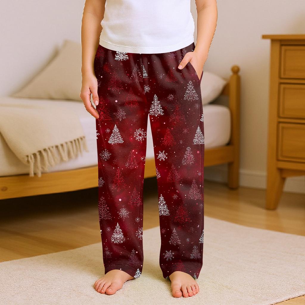 Children's Soft Comfortable Pyjama Bottoms Casual  Christmas Print Home Pants