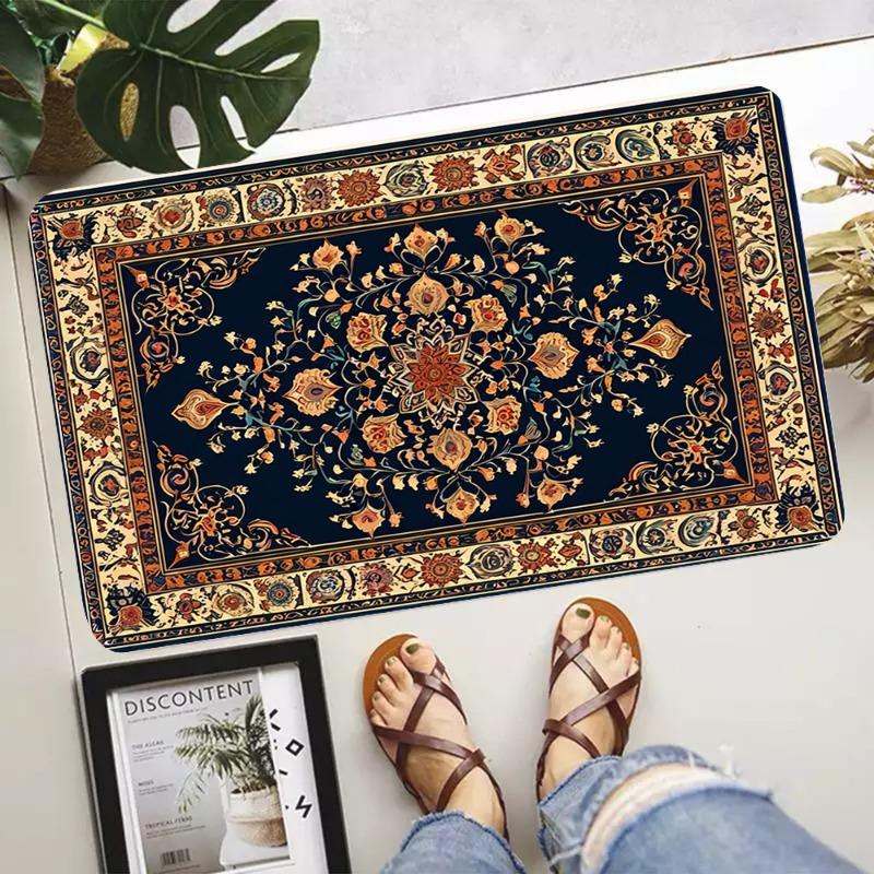 Classic Retro Bohemian Printing Non-Slip Waterproof Doormat Easy To Clean Entrance Floor Mat Home Decoration Durable Fashionable