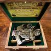 Brass Sextant with Wooden Box, Nautical Navigation Instrument, Maritime Decor Replica