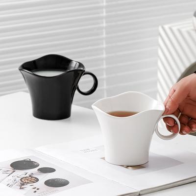 Ceramic Milk Cup Coffee Cup Couple Cup Black And White Solid Color High Value Underglaze Color Personalized High Value