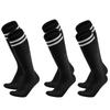 Three-Pair Pack Kids' Striped Over-the-Knee Football Sports Socks for Spring/Summer