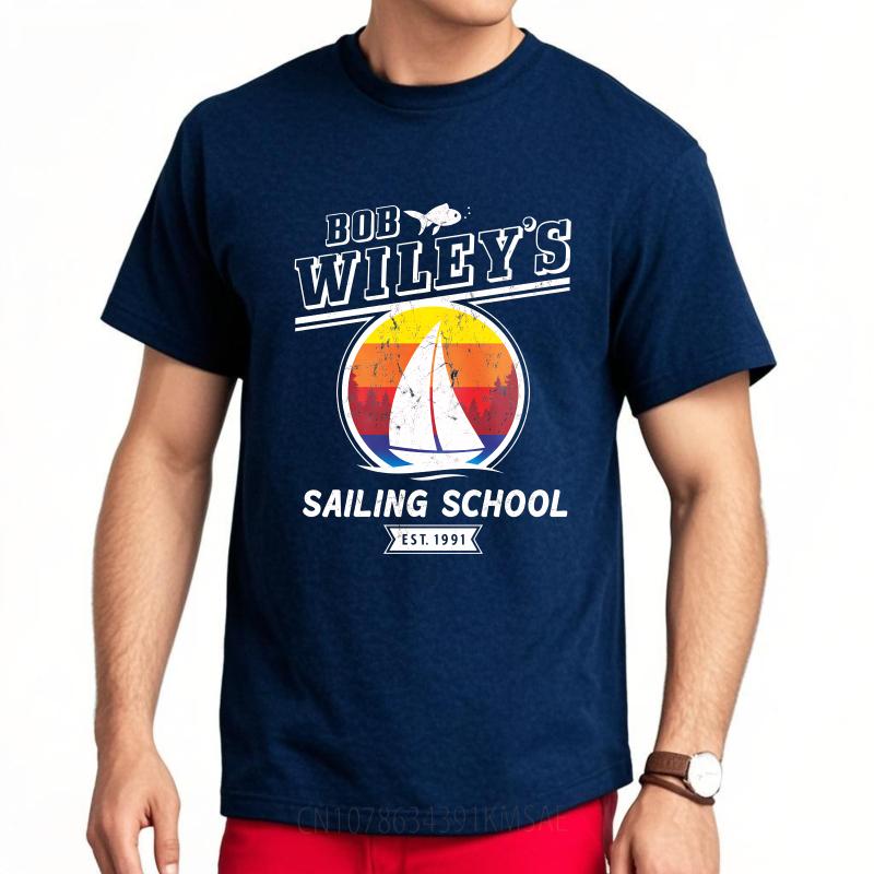 

Plus Size Summer For Man Tshirt Bob Wileys Sailing School Est 1991 Short Sleeve Travel Round Neck Tshirt Brand Teeshirt 4XL