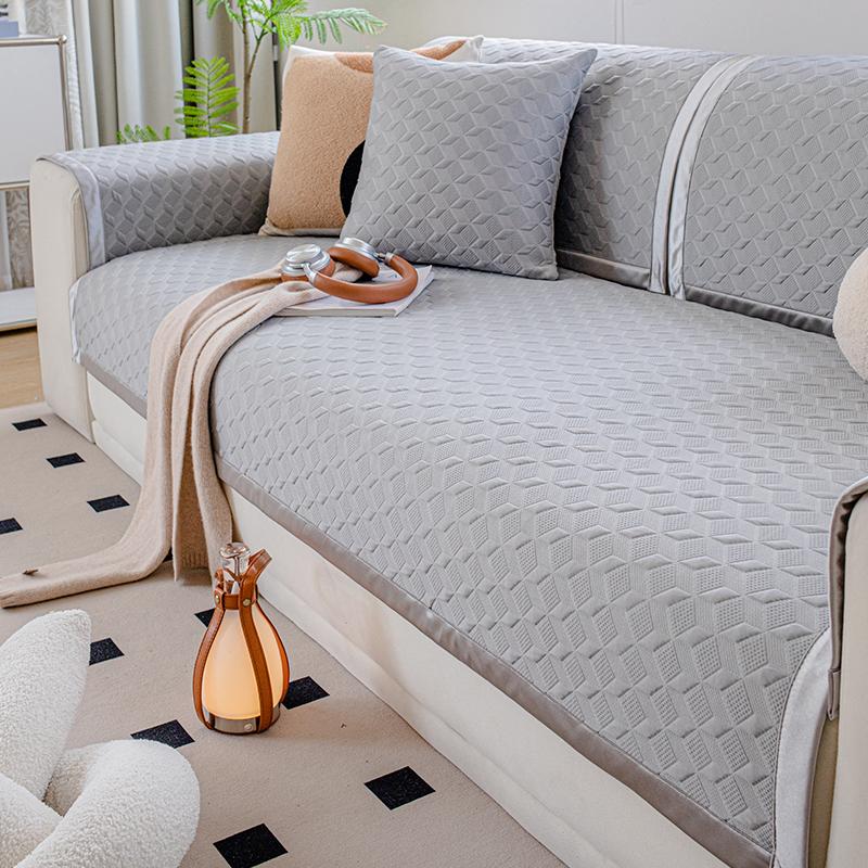 Summer Ice Silk Sofa Mat Cover for Living Room Non-slip Cool Feeling Sofa Slipcovers Universal Couch Cushion Towel Pets Kids Mat