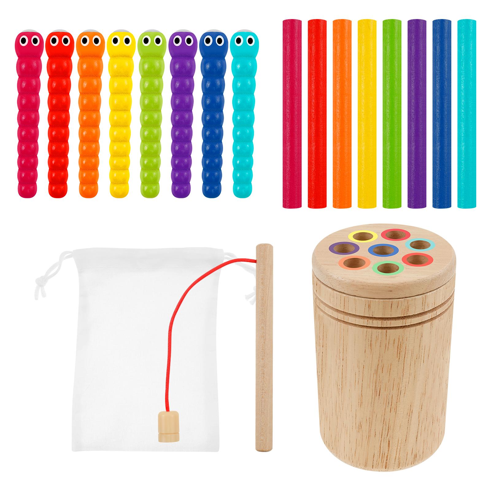 

Wood Sensory Color Sorting Cup Exercise Fine Motor Skill Children Sorting Toy Focus Attention Color Matching Toy for Children