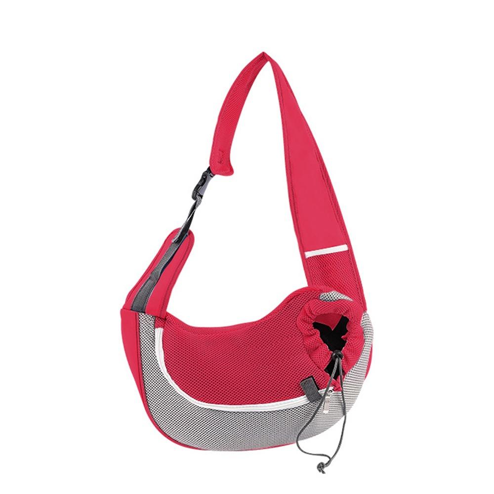 

Дышащая дорожная наплечная сумка Эргономичный дизайн Слинг для переноски питомцев на прогулке S красный
