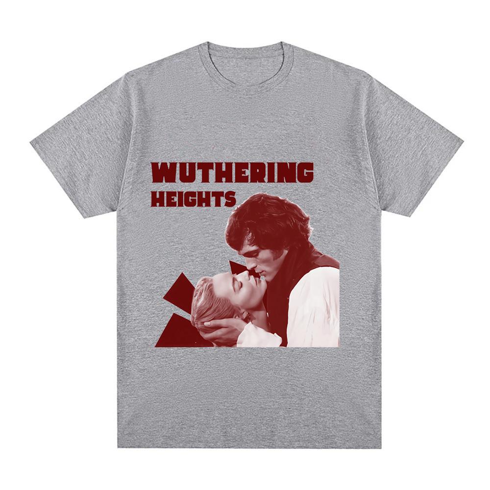

Wuthering Heights T-Shirt Summer Women/men Cotton Tee-shirt Graphic Printing Casual Ropa Mujer Clothing Short Sleeve O-neck Tees Anime T-shirt XS сірий колір