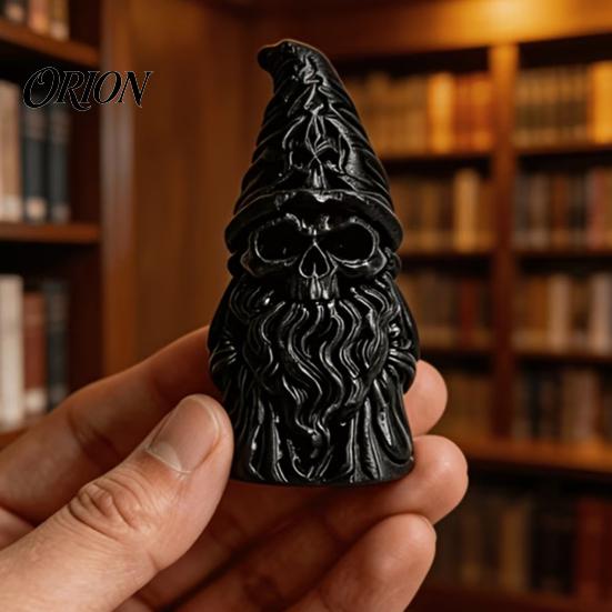 Durable PLA Resin Craft 3D Printed Skeleton Gnome Figurine, Gothic Skull Goblin Statue, Spooky Dark Desktop Decoration Ornament for Home Office