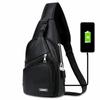 Multifunctional Men's Crossbody Sling Bag USB Charging Single Shoulder Bag  Casual Wear