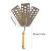 Creative 3 Blade Burger Flipping Spatula With Wooden Handle Steel Construction For Grilling And Kitchen Use