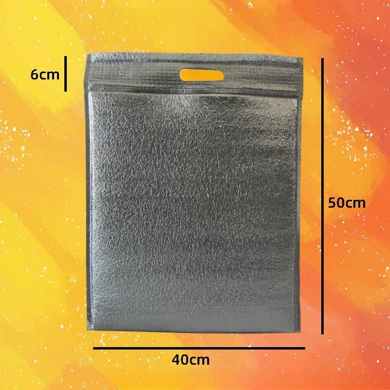 Thermal Insulation Aluminum Foil Disposable Food Delivery Pouch Food Fresh-keeping Refrigerate Bags Self Sealing Zipper Three-dimensional Tote Pockets
