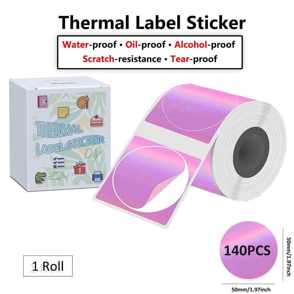 2 Inch Circle Thermal Sticker Labels Laser/Transparent Self Adhesive Round Direct Thermal Labels