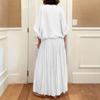 Two Piece Sets For Women Casual 3/4 Sleeve Shirts And High Waisted Drawstring Skirt Fall Outfits