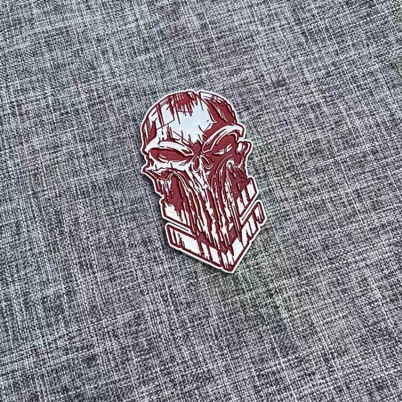Punisher Skull 3D Metal Car Badge Custom Scratch Cover Sticker Modified Side/Trunk Emblem Decor for Automobiles
