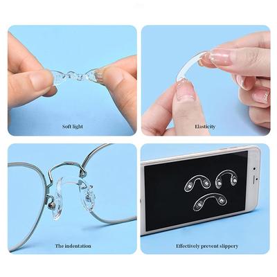 5/8pcs Comfortable U-Shaped Silicone Nose Pads-Repair Kits for Glasses,Non-Slip,Soft,and Breathable Accessories for Eyeglasses