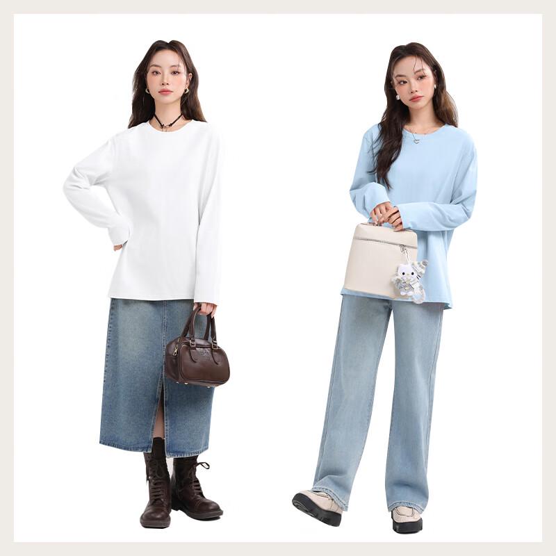 MJ STYLE Women's Pure Cotton Long Sleeve T-shirt