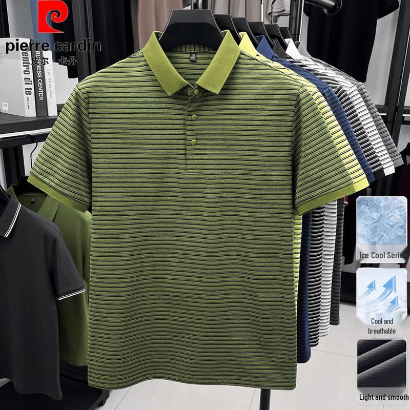 Pierre Cardin Men's Striped Short Sleeve Polo Shirt