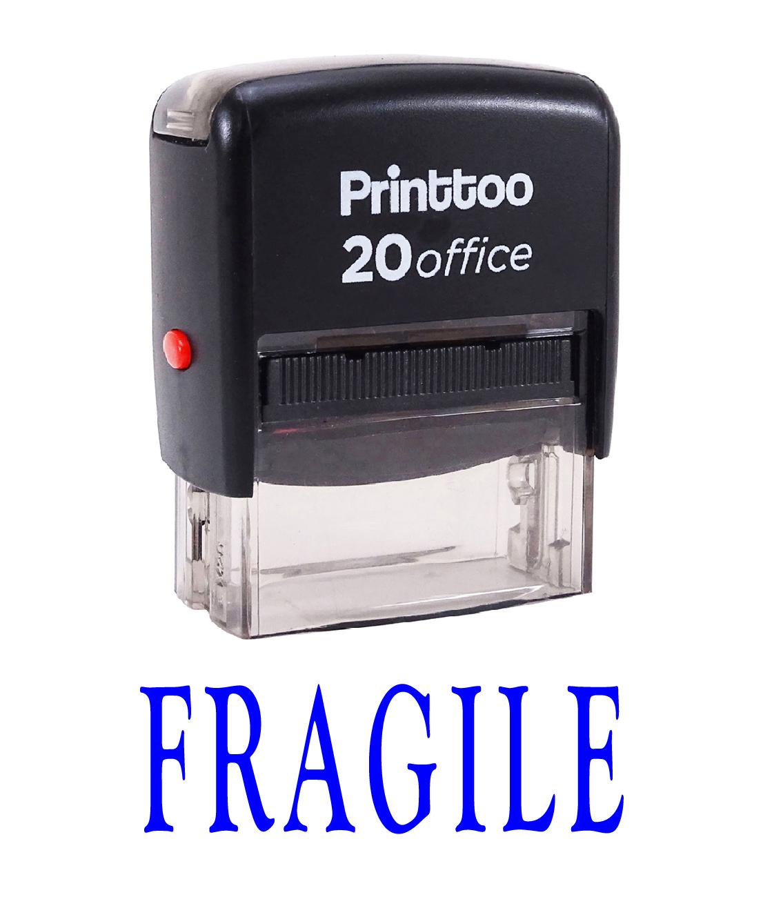 

Printtoo FRAGILE Self Inking Rubber Stamp Office Stationary Custom 14 mm x 38 mm (Approx) синій
