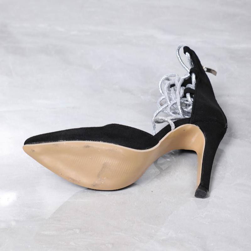 Fashion Summer Women Sandals 2025 New High Heels Women Pointy Stiletto Sexy Black Wedding Shoes Bride Shoes Sandals Sandalias Femininas