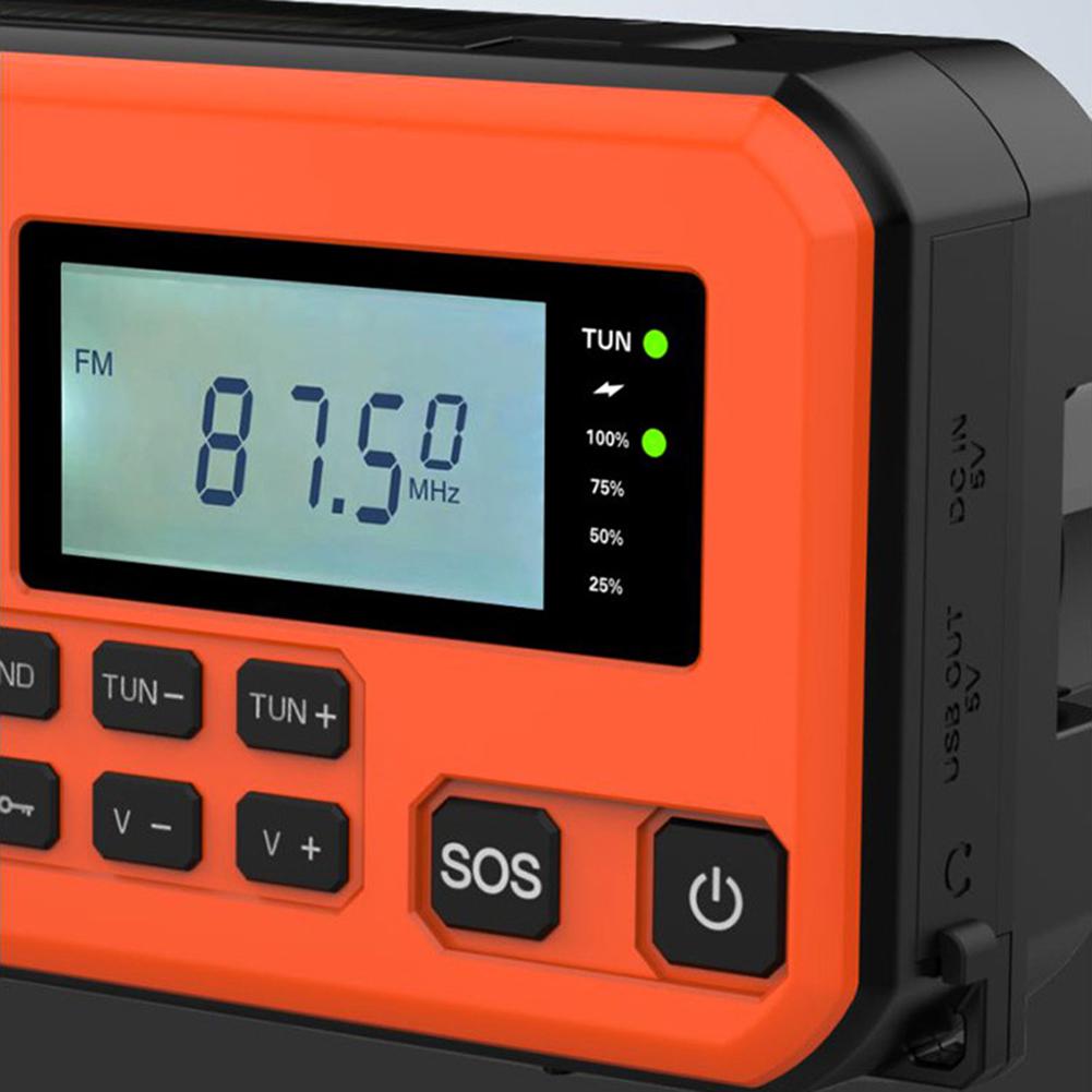Hand Crank Emergency Radio Portable Weather Radio with Flashlight SOS Alarm Solar Radio for Outdoor Camping and Emergency