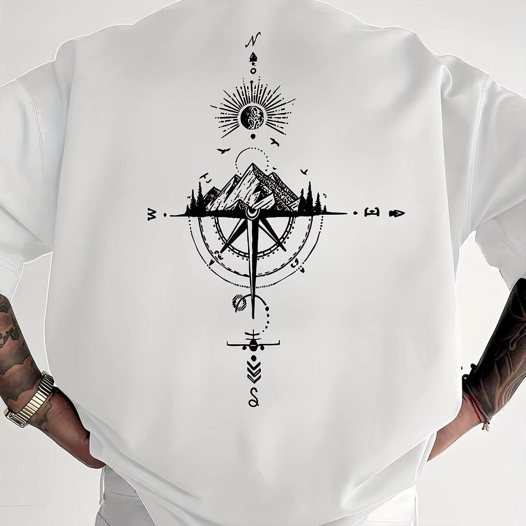 Outdoor Adventure Graphic T-Shirt Men's Summer Casual Versatile Comfortable Loose Short Sleeve Cotton Crew Neck Top Men Clothing