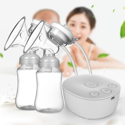 Elektrisches Doppelmilchpumpen-Set mit 2 Milchflaschen, USB-starkem Brustmassagegerät, leistungsstarken Milchpumpen